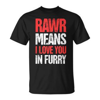 Ich Liebe Dich Bedrucktes Furry T-Shirt - Geschenkecke