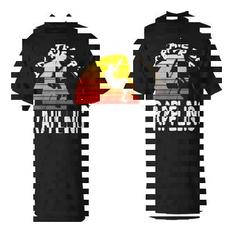 I'd Rather Be Rappelling Retro Rock Climbing Mountaineer T-Shirt | Mazezy