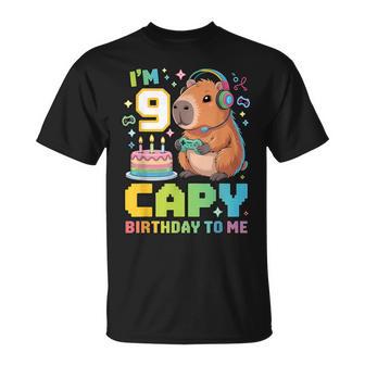 I'm 9 Year Old Capy Birthday To Me 9Th Bday Capybara Gaming T-Shirt - Thegiftio UK