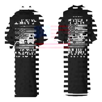 I'm Sexy And I Tow It Vintage American Flag Camping T-Shirt - Monsterry