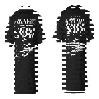 I’M With The Spider Halloween Skeleton Hand T-Shirt - Monsterry