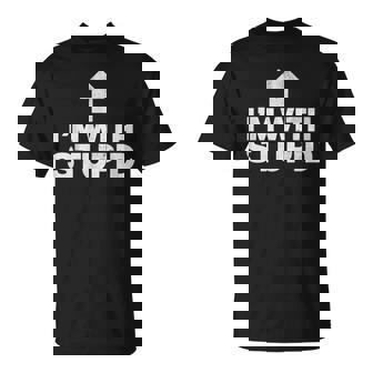 I'm With Stupid Arrow Humor Joke Pointing Up Vintage T-Shirt | Mazezy