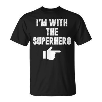 I'm With The Superhero Fun Easy Playful Halloween Costume T-Shirt - Thegiftio UK