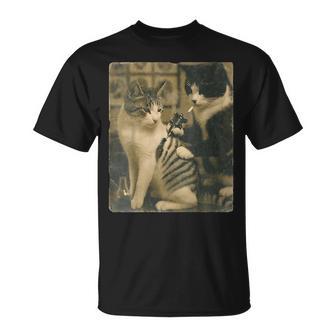 Intage Cats Tatouage Encres Chat Artiste Drôle Meme T-Shirt - Cadeauxyz