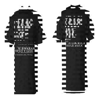 Italian Wife Definition For Italian Women T-Shirt | Mazezy