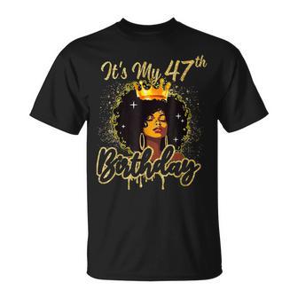 It's My 47Th Birthday Queen 47 Years Old Crown Gold Women T-Shirt - Thegiftio UK