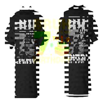 It's My 7Th Birthday Game Pixel 7 Year Old Birthday Boy T-Shirt - Monsterry