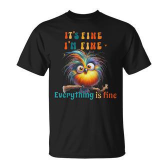 Its Fine Everything Is Fine Bird Boys Girls T-Shirt - Thegiftio UK