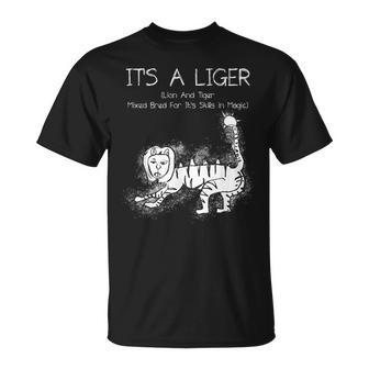 It's A Liger Lion And Tiger Mixed Bred For Its Skills Magic T-Shirt - Thegiftio UK