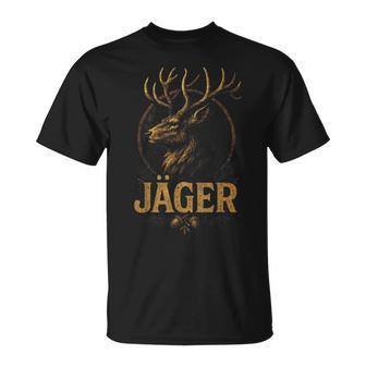 Jäger Hirschmotiv Jäger Jagd Jägerinnen T-Shirt - Geschenkecke