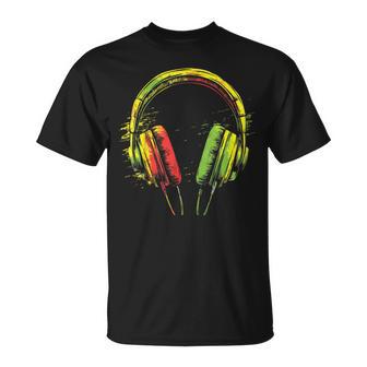 Jamaican Pride Jamaica Rasta Reggae Music Kopfhörer T-Shirt - Geschenkecke
