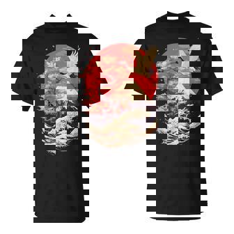 Japanese Crane Japan Cherry Blossom T-Shirt - Monsterry