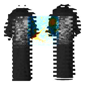 Japanese Monster Kaiju Starry Night Van Gogh Women T-Shirt | Seseable CA