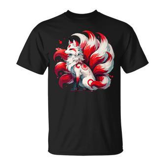 Japanischer Anime Fox Kitsune Nine Tails T-Shirt - Geschenkecke