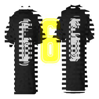 Jersey 6 Amarillo Deportes Equipo Jersey Número 6 Camiseta unisex - Regaloses