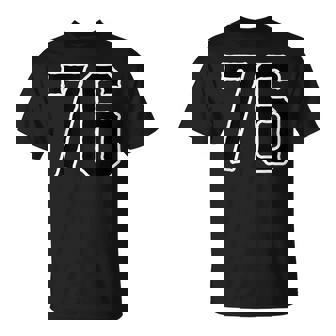 Jersey 76 Blanco Negro Equipo Deportivo Jersey Número 76 Camiseta unisex - Regaloses