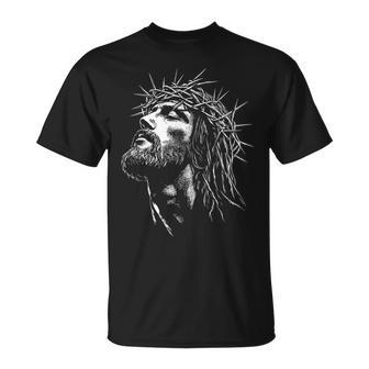 Jesus Christus Mit Dornenkrone Jesus Grafik T-Shirt - Geschenkecke