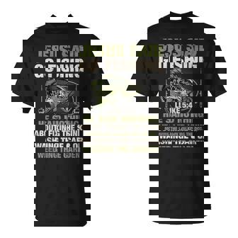 Jesus Said Go Fishing Fish Story Bible Angling Bass Fishing T-Shirt | Mazezy