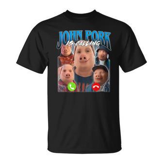 John Pork Chiama Divertente Gen Z Brainrot Trend Gag Meme Maglietta - Novitaregali