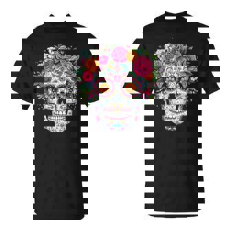 Jour Des Fleurs Mortes Tête De Mort Enucre Dia De Los Muertos T-Shirt - Cadeauxyz
