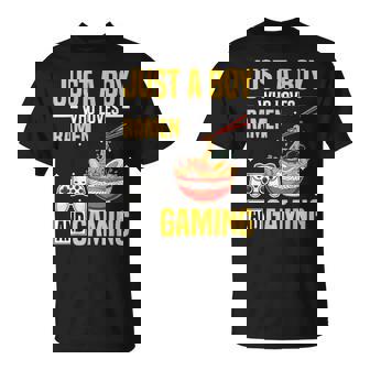 Just A Boy Who Loves Ramen And Gaming Japan Anime Video Game T-Shirt | Seseable CA