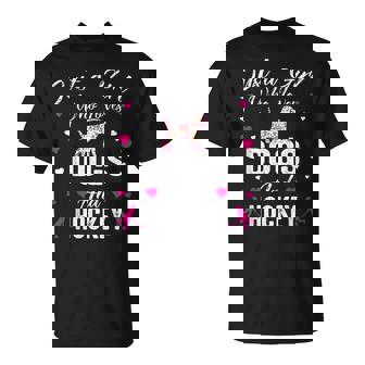 Just A Girl Who Loves Dogs And Ice Hockey For Girls T-Shirt - Monsterry