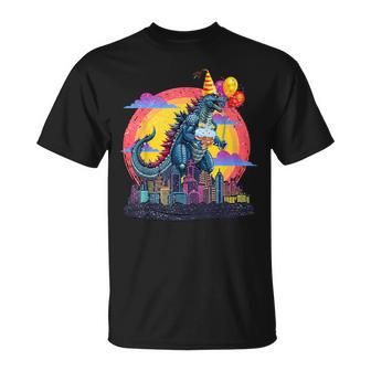 Kaiju Birthday Balloon & Cake Monster Movie Bday Decoration T-Shirt - Monsterry UK