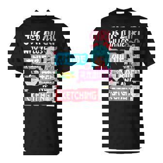 Kawaii Anime Just A Girl Who Loves Anime Ramen And Sketching T-Shirt | Seseable UK