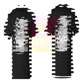 Kawaii Axolotl Teacup Ramen Anime Aesthetic T-Shirt - Thegiftio