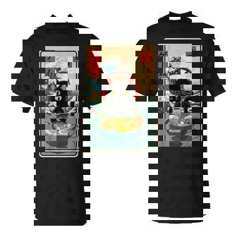 Kawaii Gamer Cat Ramen Retro Japanese Cat Gaming T-Shirt | Seseable CA