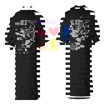 Keith Graffiti Peace And Love Art Bold Bright Cartoon T-Shirt - Thegiftio