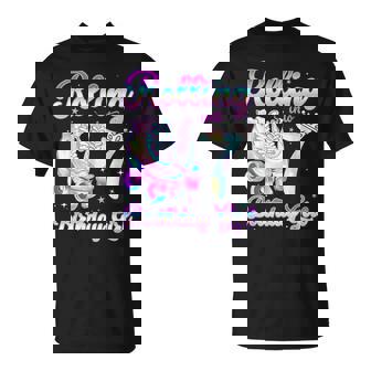 Kids Rolling Into 7 Roller Skating 7th Birthday Girls Party T-Shirt | Mazezy