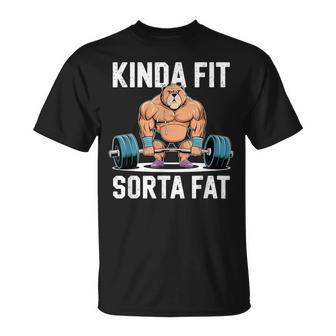 Kinda Fit Sorta Fat Gym Body Cute Bear Retro T-Shirt | Seseable UK
