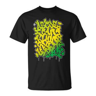 Kinder Graffiti-Stil Buchstaben Alphabet Mädchen & Jungentreet T-Shirt - Geschenkecke