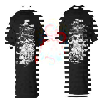 Kitsune À Neuf Queues Renard Et Dragon Temple Japonais Moon T-Shirt - Cadeauxyz