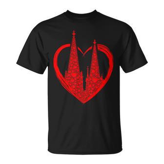 Kölner Dom Mit Herz Für Kölner Fans Kölle Herzen Liebe Köln T-Shirt - Geschenkecke