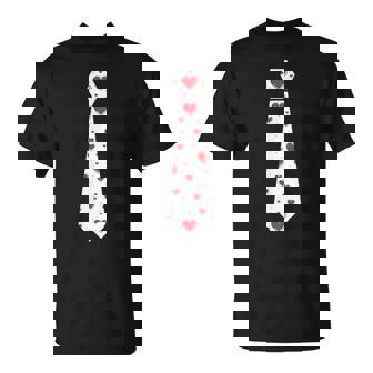 Krawattechlips Aufdruck Herzen Anzugalentinstag Jga T-Shirt - Geschenkecke