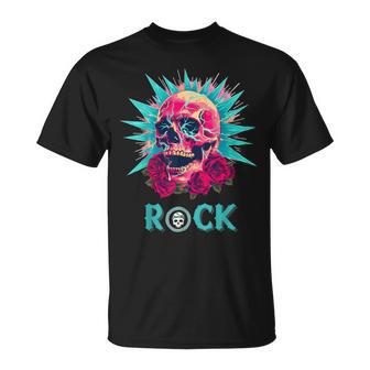 La Música Rock Es Un Estilo De Calavera De Trueno Camiseta unisex - Regaloses