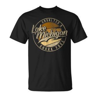 Lake Michigan Unsalted Shark Free Great Lakes T-Shirt - Thegiftio UK