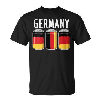 Latas De Bebidas Con La Bandera De Alemania Cuello Camiseta unisex - Regaloses