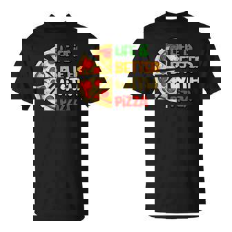 Leben Mit Pizza Italienisches Essen Chefkoch Pizzabäcker T-Shirt - Seseable