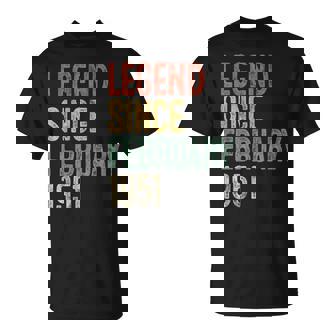 Legend February 1951 75Th Birthday 75 Year Old T-Shirt | Seseable FR