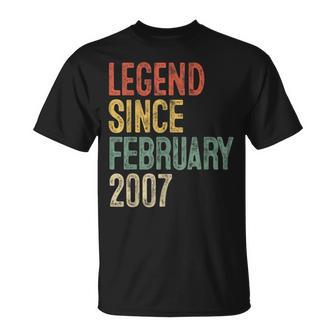Legend February 2007 19Th Birthday Boy Girl 19 Year Old T-Shirt | Mazezy