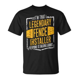 Legendary Fence Builder Fence Installing T-Shirt - Thegiftio UK