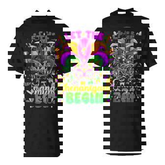 Let The Shenanigans Begin Mardi Gras Jester Mask Women T-Shirt | Seseable FR