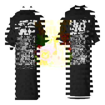 Let's Get Wild Jungle Animal Safari A Day At Zoo Party T-Shirt | Seseable FR