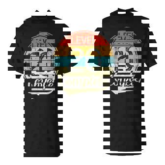 Level 20 Complete Retro 20th Wedding Anniversary T-Shirt | Mazezy
