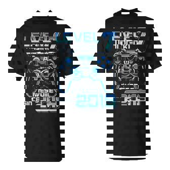 Level 7 Unlocked Video Game Party 7Th Birthday Gamer Boys T-Shirt | Seseable UK