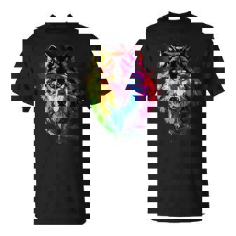 Lgbt Watercolor Wolf Lgbtq Rainbow Gay Pride Lesbian Pride T-Shirt - Thegiftio