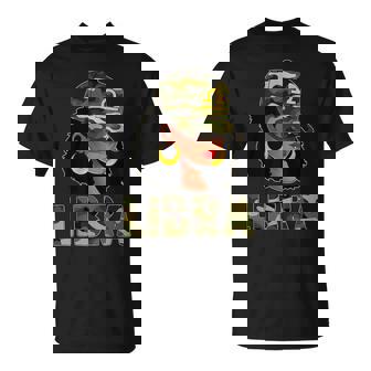 Libra Queen Camouflage Black Woman Cap Zodiac Sign T-Shirt | Seseable CA